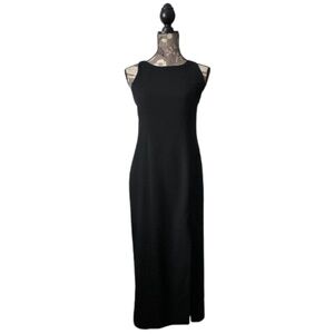 Vintage Original Liz Claiborne Women' 6P Black Maxi Sleeveless Fully Lined Dress